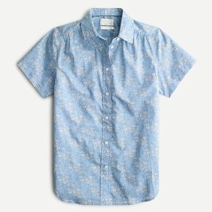Liberty Capel floral short sleeve button-down from J Crew, blue w/ white flowers